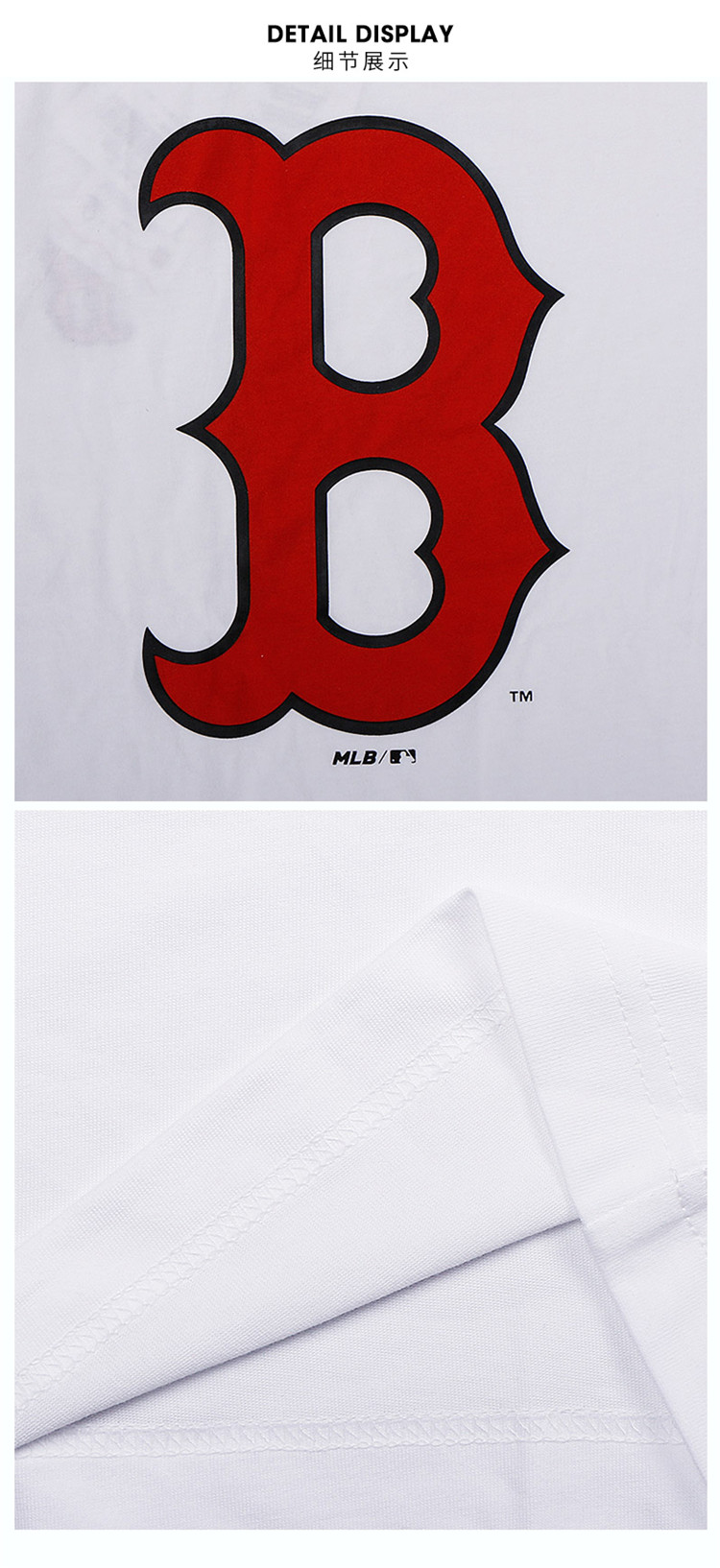 mlbt恤男女基础款后背大logo白色b标 31ts03031-43w l码